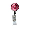 Carolines Treasures Letter Q Football Crimson and White Retractable Badge Reel CJ1079-QBR